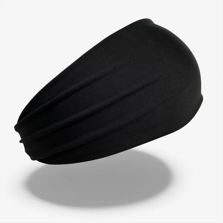 Black headband on a white background