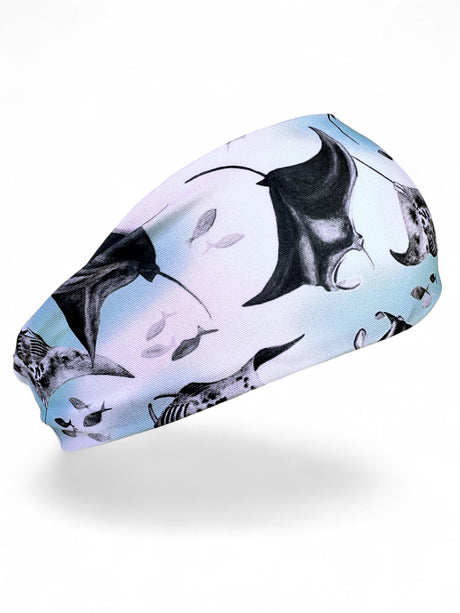Headband with manta ray design on a white background